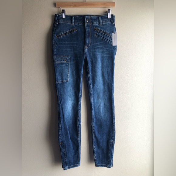 NEW Anthropologie Pilcro And Letterpress High Rise Denim Blue Legging Size 28